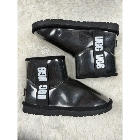 UGG Classic Clear Black Mini Waterproof Boots Ankle Women Sz 39 No Box