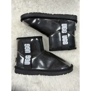 UGG Classic Clear Black Mini Waterproof Boots Ankle Women Sz 39 No Box
