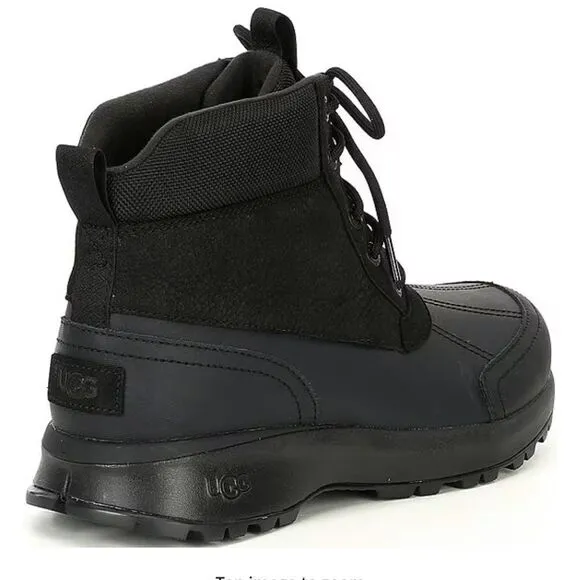 Ugg Emmett Duck Boots High Top Lace Up Black Mens Size 9, New in box