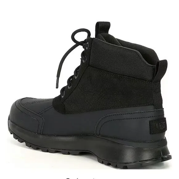 Ugg Emmett Duck Boots High Top Lace Up Black Mens Size 9, New in box
