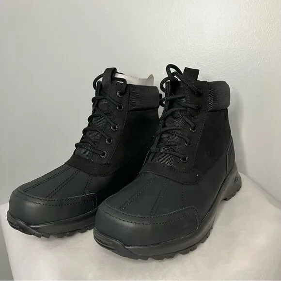 Ugg Emmett Duck Boots High Top Lace Up Black Mens Size 9, New in box