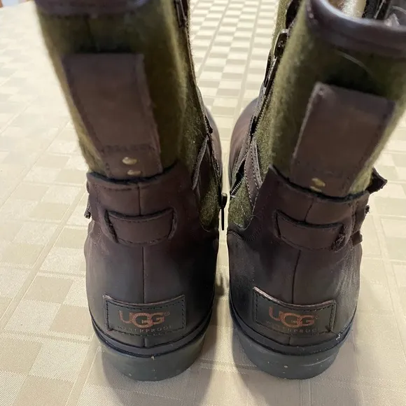 UGG Fashion Boots Women's Size 9.5 Brown/green Leather Style 1005269 Waterproof‎