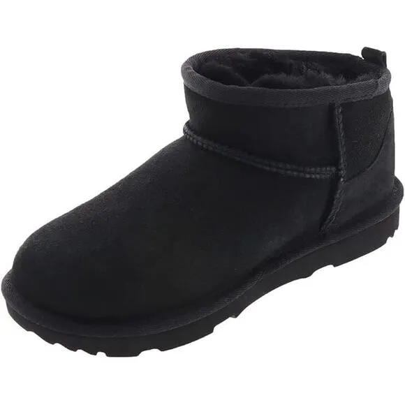 UGG Girl's Classic Ultra Mini Fashion Boots, Black Size 8M