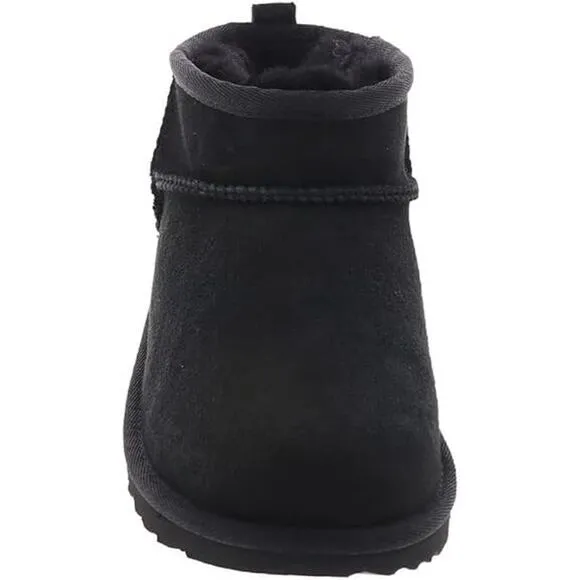UGG Girl's Classic Ultra Mini Fashion Boots, Black Size 8M