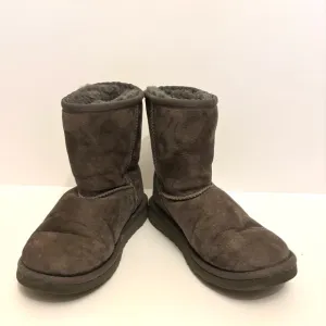 Ugg Girl's Winter Boots.  Size 1 Gray Suede  Sheepskin lined