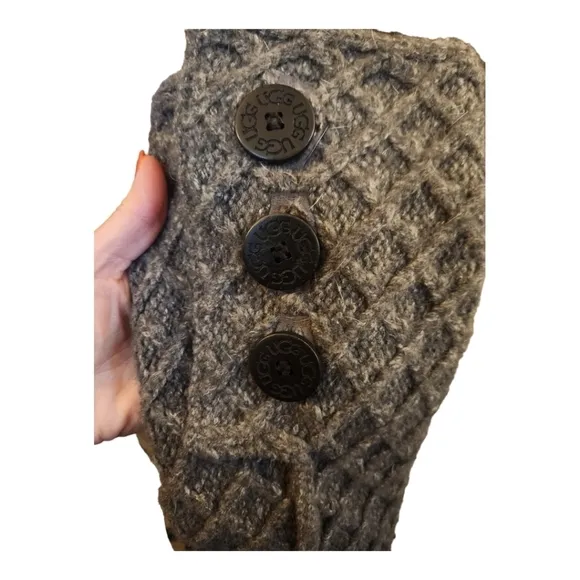 Ugg gray sweater lattice Cardy tall boots size 7