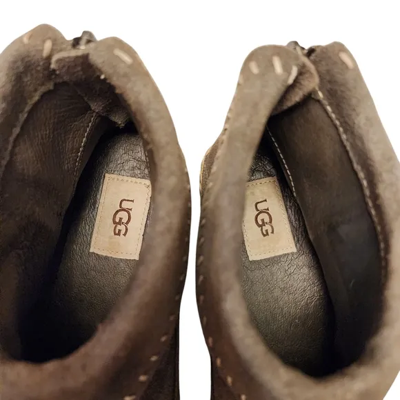 UGG Gray Varney Suede Espadrilles Moccasin Ankle Boots. Size 7
