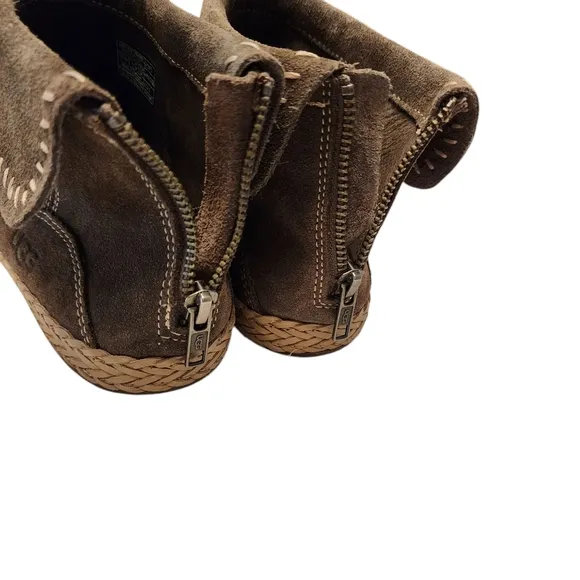 UGG Gray Varney Suede Espadrilles Moccasin Ankle Boots. Size 7