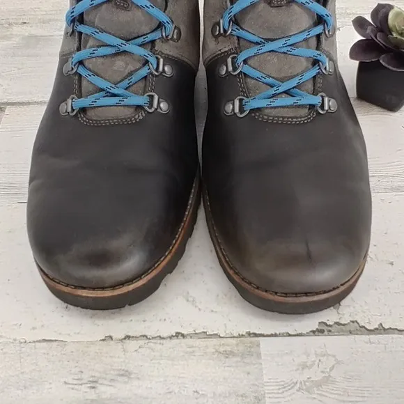 Ugg Halfdan Black/Grey Leather Waterproof Chukka Lace Up Winter Boots Size 13