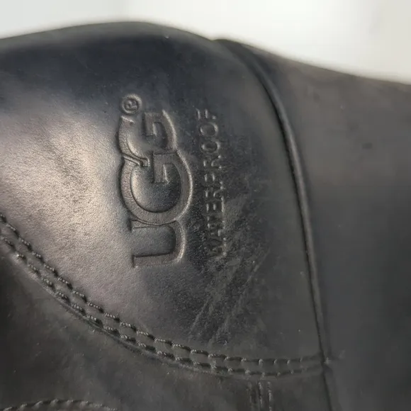UGG Joely Black wedge mid calf Winter Wedge Boots womans size 6 EU 37