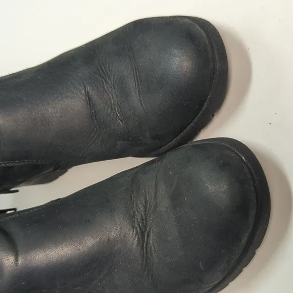 UGG Joely Black wedge mid calf Winter Wedge Boots womans size 6 EU 37