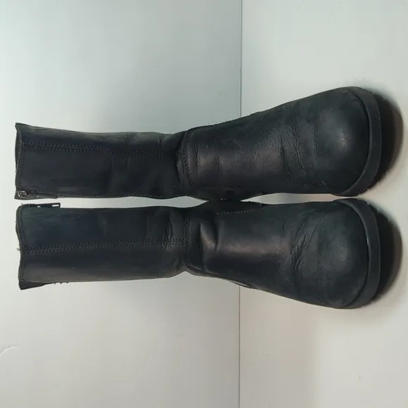UGG Joely Black wedge mid calf Winter Wedge Boots womans size 6 EU 37