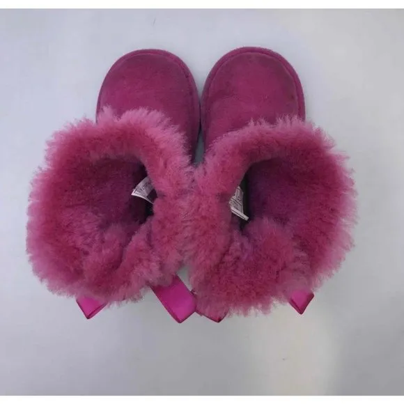 Ugg Kid's Bailey Bow II Pink Boot — Size 7