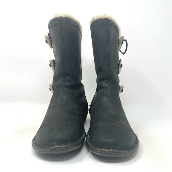 UGG Kona Sheepskin Elastic Toggle Boots 5156 Green Brown Womens 6