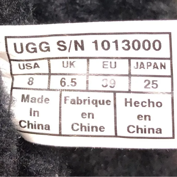UGG Maxie Black Leather Sheepskin Tall Winter Boots 8