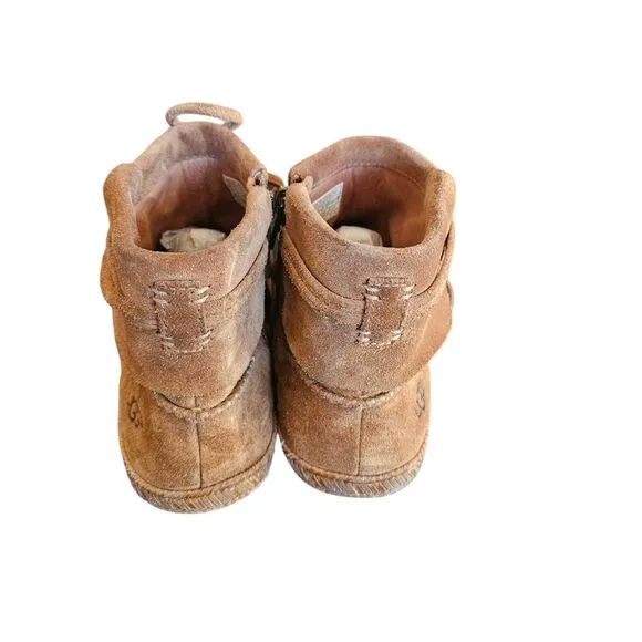 Ugg Moccasin Booties Side Zip Ankle Womens Boots