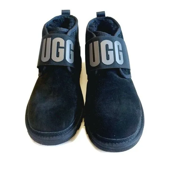 UGG Neumel II Graphic Spell Out Ankle Chukka Boots Mens Size 9 Black 1119392