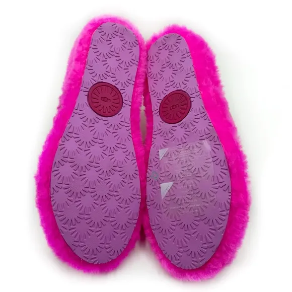 UGG Pink and Purple Plush Sandals