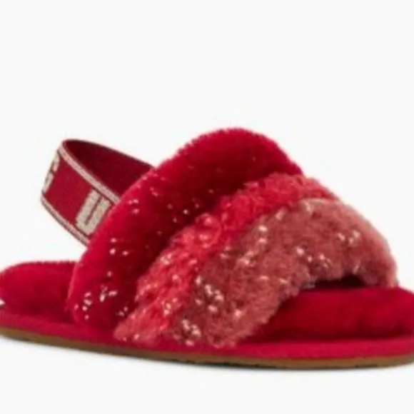 Ugg Toddler Fluff Yeah Metallic Sparkle Shoes new