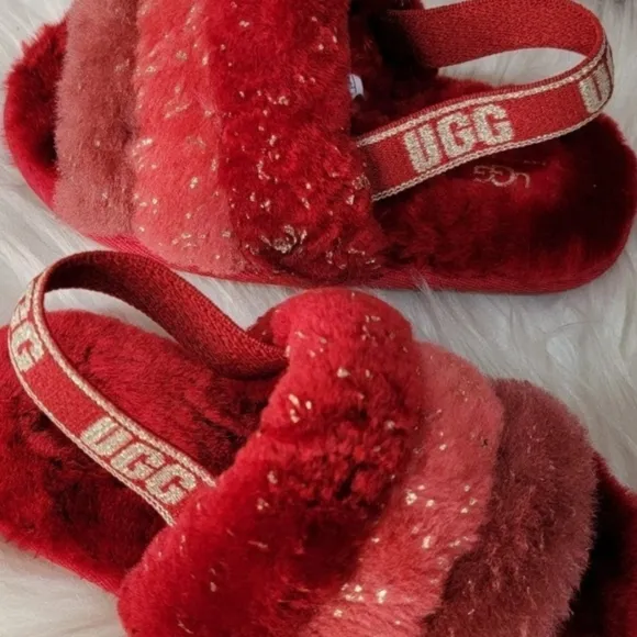 Ugg Toddler Fluff Yeah Metallic Sparkle Shoes new