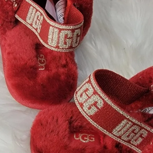 Ugg Toddler Fluff Yeah Metallic Sparkle Shoes new