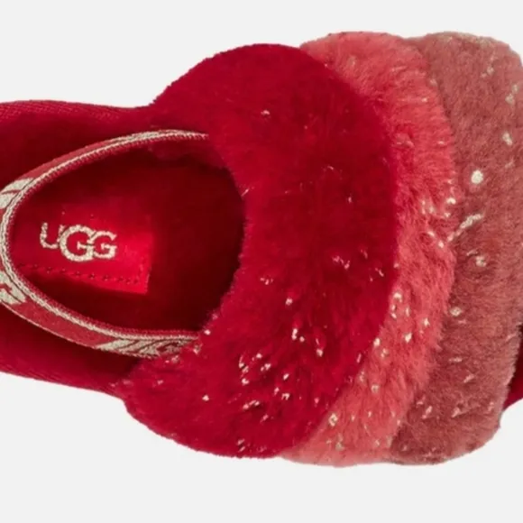 Ugg Toddler Fluff Yeah Metallic Sparkle Shoes new
