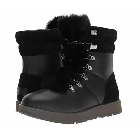 UGG Viki Waterproof Womens Sz 6 Genuine Sheepskin Leather Fashion Boots NEW $220