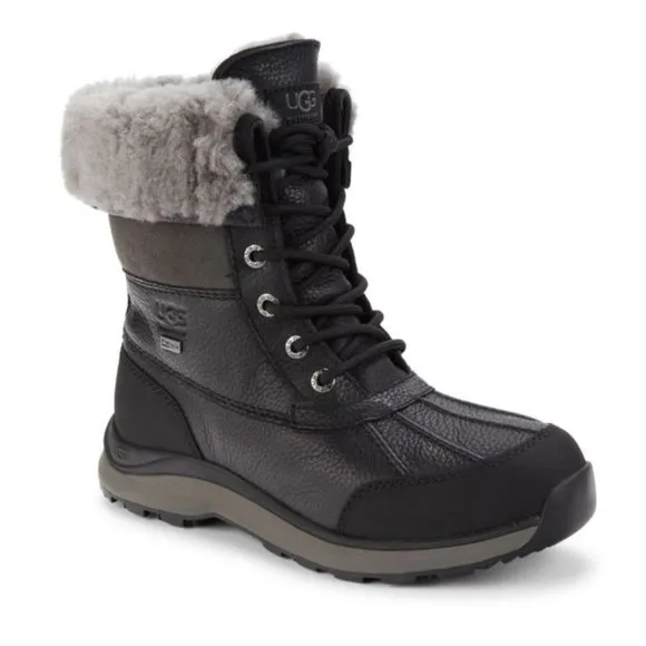 UGG Women's Adirondack Waterproof Black / Gray Winter Boots - Size 7
