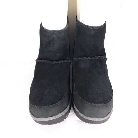 Ugg Women's Kress US 8,5 Black Suede Shearling Waterproof Ankle Boots Booties