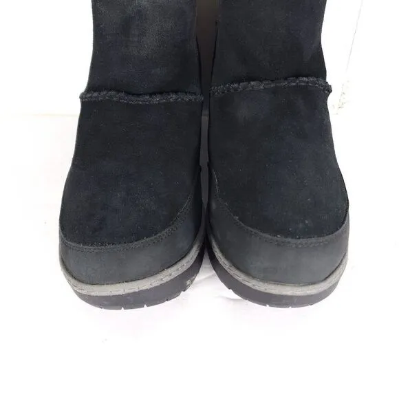 Ugg Women's Kress US 8,5 Black Suede Shearling Waterproof Ankle Boots Booties
