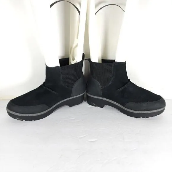 Ugg Women's Kress US 8,5 Black Suede Shearling Waterproof Ankle Boots Booties