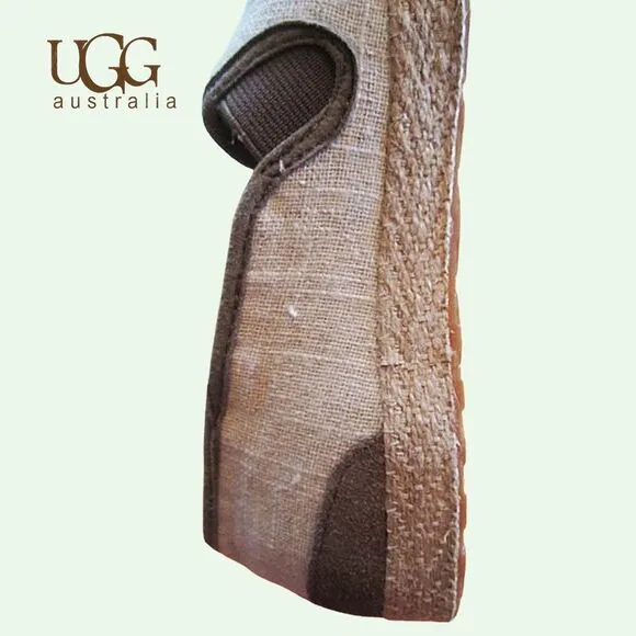 UGG australia NEW Canvas Textile Leather/Suede Upper Jute Slip-On Loafer 5.5M