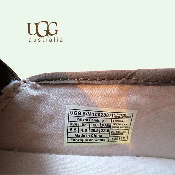 UGG australia NEW Canvas Textile Leather/Suede Upper Jute Slip-On Loafer 5.5M