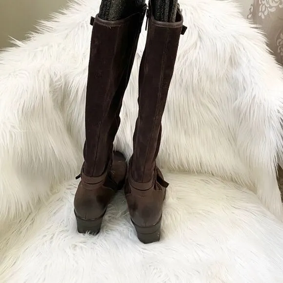 UGG Lesley brown waterproof suede wedges boots 6