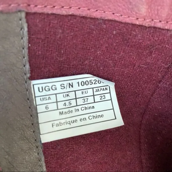 UGG Lesley brown waterproof suede wedges boots 6