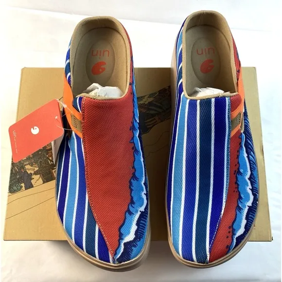 UIN Fuerteventura III Modern Art Surfing Day Mens Size 12 Slip On Shoes New $160