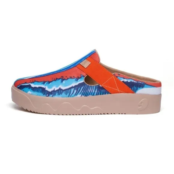 UIN Fuerteventura III Modern Art Surfing Day Mens Size 12 Slip On Shoes New $160