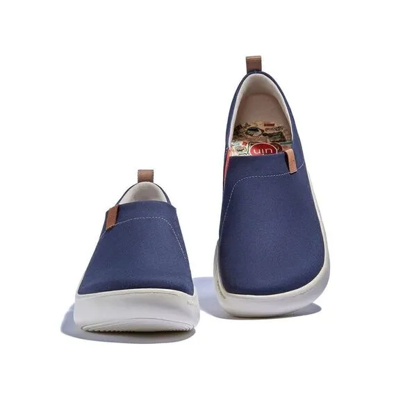 UIN Men's Walking Shoes Slip On Casual Sneaker (Dark Ink Blue Toledo X )