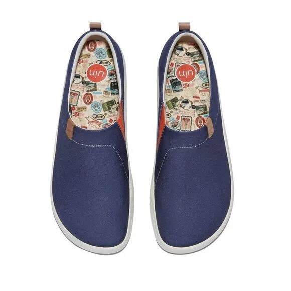 UIN Men's Walking Shoes Slip On Casual Sneaker (Dark Ink Blue Toledo X )