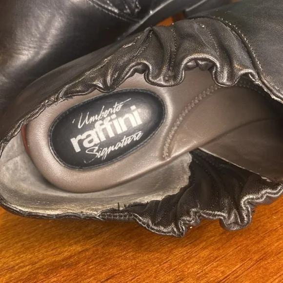 Umberto Raffini signature black Leather platform ankle boots Eu 39 US 8.5