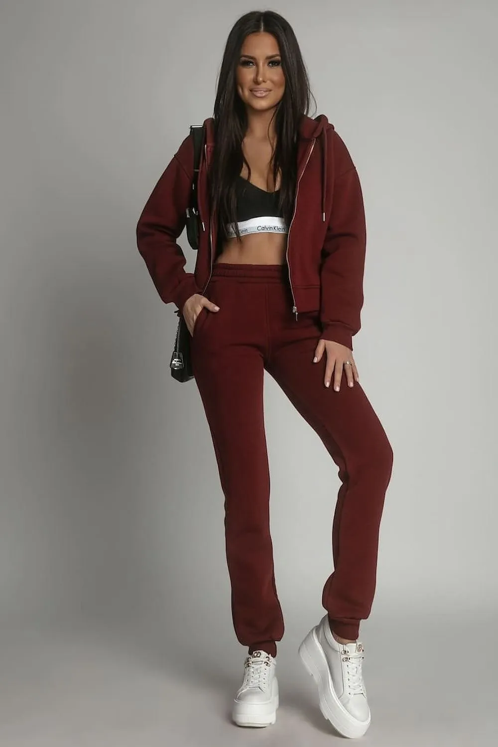 Unbuttoned tracksuit elastic waistband
