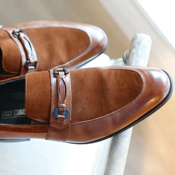 UNIQUE Stacey Adams Men Dress Shoe Loafer Cognac Size 11 M Special Occasion