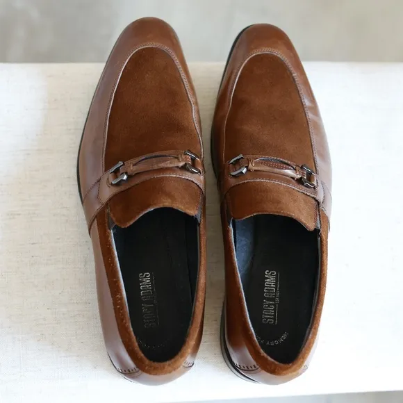UNIQUE Stacey Adams Men Dress Shoe Loafer Cognac Size 11 M Special Occasion