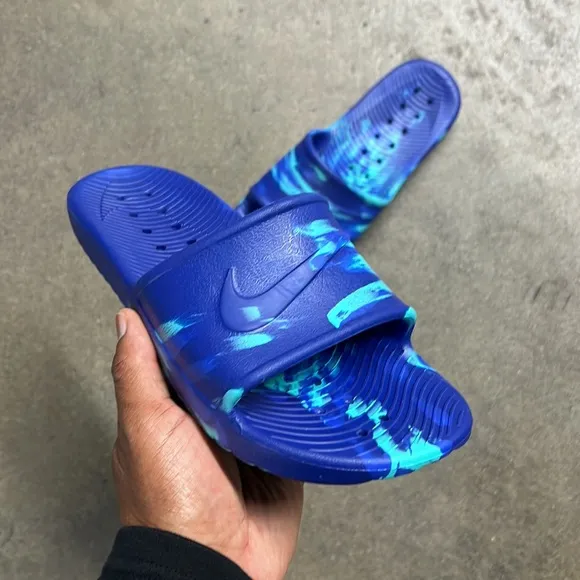 UNISEX NIKE KAWA SHOWER SANDALSSWOOSH PURPLES SHERBETS WATER RUBBERS MENS WMNS