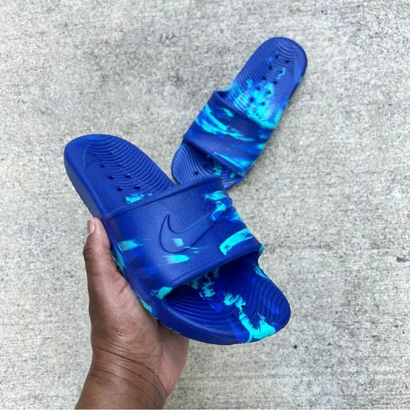 UNISEX NIKE KAWA SHOWER SANDALSSWOOSH PURPLES SHERBETS WATER RUBBERS MENS WMNS