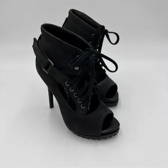 United Nude Black Heeled Boots with Stiletto and Buckle size 8