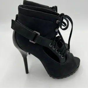 United Nude Black Heeled Boots with Stiletto and Buckle size 8