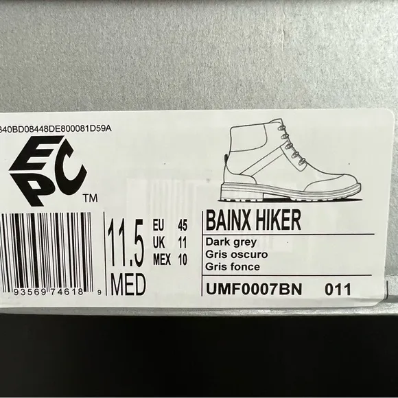 Unlisted Bainx Hiker Boots in Dark Grey, Men’s Size 11.5 M New in Box