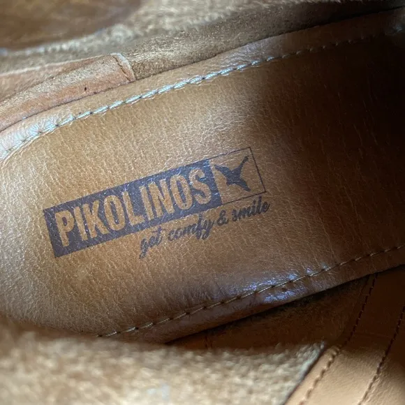 US 8.5/EU 39 Pikolinos Rotterdam Ankle Bootie Leather Heeled Boots Elastic Laces