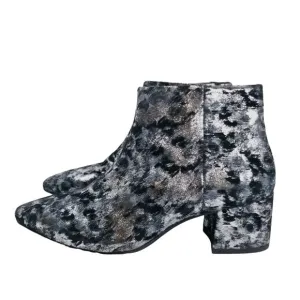 Vagabond &quot;Mia&quot; Metallic Black &amp; Silver Ankle Boots Sz 37EU